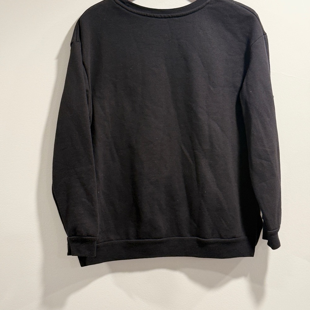 Holiday Time Women’s Here for the Cheer Black Christmas Sweatshirt Size M - Picture 4 of 8